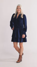 Mythe navy blue velvet dress