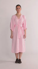 Olga light pink linen dress