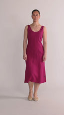 Aurora violet linen dress