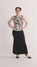 Alma blouse black and white zebra