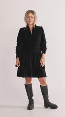 Mythe black velour dress
