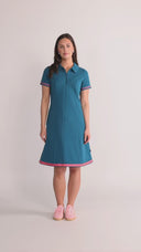 Eden petrol and coral dress