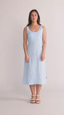 Aurora sky blue linen dress