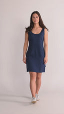 Arna navy linen dress