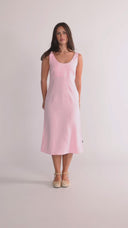 Aurora light pink linen dress
