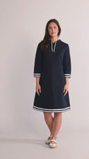 Dagny navy and white dress