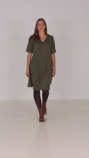 Heidi khaki shift dress