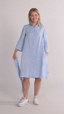 Fay sky blue linen shirt dress