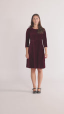 Elli burgundy babycord dress