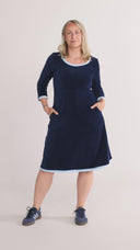 Nille navy blue baby corduroy dress