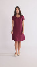 Hannalena plum linen dress