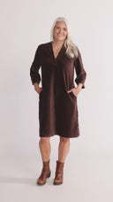 Petra Brown Velvet Dress