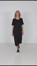 Gyda black slip dress