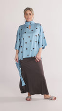 Bekka Blouse Blue and Brown