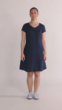 Hannalena navy blue linen dress