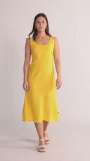 Aurora yellow linen dress