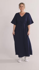 Eira navy blue boho chic dress