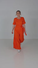 Laura's orange jumpsuit