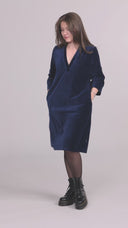 Petra navy blue velvet dress