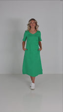 Gyda green linen dress