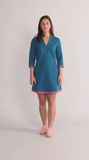 Lucy petrol and coral dress