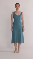 Aurora petrol slip dress