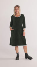 Nille combo green babycord dress