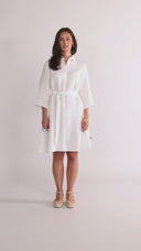 Fay white linen shirt dress