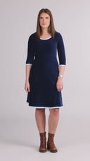 Nille navy blue baby corduroy dress