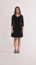 Annelise black babycord dress
