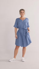 Alberte denim blue linen shirt dress