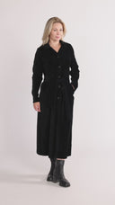 Joy black baby-corduroy coat/shirt dress