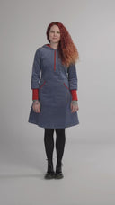 Bianca Dusty Blue Hoodie Dress