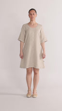 Mona natural linen dress