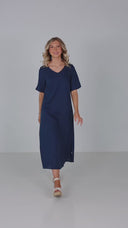 Gyda navy linen dress