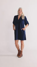 Alva Navy Blue Everyday Dress