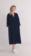 Regine navy blue velvet dress