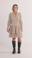Mythe Cream Velvet Dress