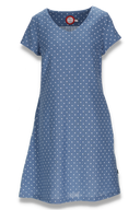 Siril jeansblå polkadot linkjole