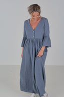 India jeansblue melange boho chic kjole