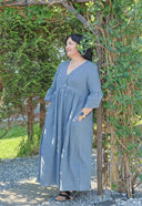 India jeansblue melange boho chic kjole